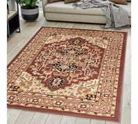 Mazovia Alfombra Oriental - Diseño Oriental de Salón Grande de Pelo Corto - Alfombras de Habitación de Matrimonio, Dormitorio y Comedor - Marrón 120x170 cm
