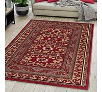 Mazovia Alfombra Oriental - Diseño Oriental de Salón Grande de Pelo Corto - Alfombras de Habitación de Matrimonio, Dormitorio y Comedor - Cimarrón Rojo Oscuro 200x300 cm