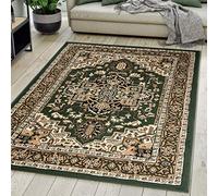 Mazovia Alfombra Oriental - Diseño Oriental de Salón Grande de Pelo Corto - Alfombras de Habitación de Matrimonio, Dormitorio y Comedor - Verde 160x230 cm