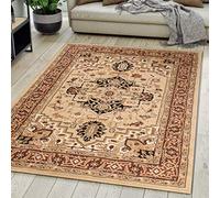 Mazovia Alfombra Oriental - Diseño Oriental de Salón Grande de Pelo Corto - Alfombras de Habitación de Matrimonio, Dormitorio y Comedor - Beis 200 x 300 cm