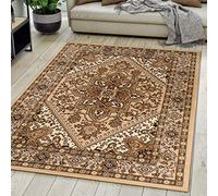 Mazovia Alfombra Oriental - Diseño Oriental de Salón Grande de Pelo Corto - Alfombras de Habitación de Matrimonio, Dormitorio y Comedor - Beis 160 x 230 cm