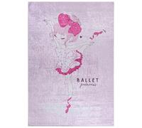 Mazovia Alfombra para niños, diseño de bailarina, color rosa, 160x230 cm, pelo corto, fácil de limpiar, ideal para la habitación infantil