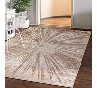 Mazovia Alfombra Salón 140x200cm Crema Abstracto Suave Suelo Radiante | Alfombra para Dormitorio Comedor Oficina Beige Fácil de Limpiar Resistente a Detergentes Pelo Corto Sintético Moderno Vistoso