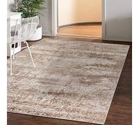 Mazovia Alfombra Salón 140x200cm Crema Abstracto Suave Suelo Radiante | Alfombra para Dormitorio Comedor Oficina Beige Fácil de Limpiar Resistente a Detergentes Pelo Corto Sintético Moderno Vistoso