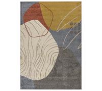 Mazovia Alfombra Salón 140x200cm Crema Gris Geométrico Suave Antialérgico | Alfombra para Dormitorio Oficina Comedor Beige Suelo Radiante Fácil de Limpiar Apto para Mascotas Resistente a Detergentes