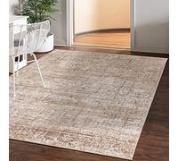 Mazovia Grande Alfombra Salón 160x230cm Crema Abstracto Suave Pelo Corto | Alfombra para Dormitorio Comedor Oficina Beige Suelo Radiante Fácil de Limpiar Resistente a Detergentes Sintético Moderno