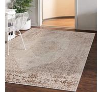 Mazovia Grande Alfombra Salón 200x300cm Crema Vintage Suave Suelo Radiante | Alfombra para Dormitorio Comedor Oficina Recibidor Beige Fácil de Limpiar Resistente a Detergentes Pelo Corto Sintético