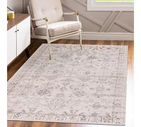 Mazovia Grande Alfombra Salón 250x350cm Crema Clásico Oriental Suave Blanco | Alfombra para Dormitorio Comedor Oficina Beige Antialérgico Suelo Radiante Fácil de Limpiar Apto para Mascotas Pelo Corto