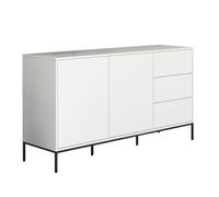 MB Muebles Bonitos, Aparador con Puertas y cajones Serena para Salón Comedor Moderno, Melamina Mate, Color Blanco, 150x80x41 cm