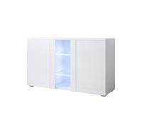 MB Muebles Bonitos - Aparador de salón, LED, Ancho 120cm, Colgante, Patas 2cm o 12cm, 2 puertas, 1 vitrina, Modelo Luke A1