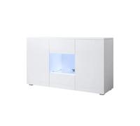 MB Muebles Bonitos - Aparador de salón, LED, Ancho 120cm, Colgante, Patas 2cm o 12cm, 2 puertas, 1 vitrina, Modelo Luke A2