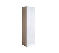 MB Muebles Bonitos, Armario con Patas 2 cm Luke V4 para Salón o Comedor Moderno, Mueble Modular de Melamina Mate y Brillo, Color Sonoma y Blanco, 40x167x29 cm