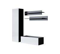 MB Muebles Bonitos - Conjunto Mueble de Salón, Ancho 160cm, Más Colores, Mueble TV, Modelo Luke 1 Black and white