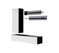 MB Muebles Bonitos - Conjunto Mueble de Salón, Ancho 160cm, Más Colores, Mueble TV, Modelo Luke 4 Black and white