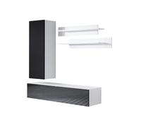 MB Muebles Bonitos - Conjunto Mueble de Salón, Ancho 160cm, Más Colores, Mueble TV, Modelo Luke 4 Black and white