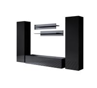 MB Muebles Bonitos - Conjunto Mueble de Salón, Ancho 260cm, Más Colores, Mueble TV, Modelo Luke 7 Black