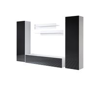 MB Muebles Bonitos - Conjunto Mueble de Salón, Ancho 260cm, Más Colores, Mueble TV, Modelo Luke 7 Black and white