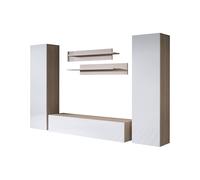 MB Muebles Bonitos - Conjunto Mueble de Salón, Ancho 260cm, Más Colores, Mueble TV, Modelo Luke 7 Sonoma and white