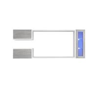 MB Muebles Bonitos - Conjunto Mueble de Salón, LED, Ancho 230cm, Blanco y Gris, Mueble TV, Modelo Urko