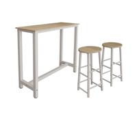 MB Muebles Bonitos | Mesa Alta de Cocina con 2 Taburetes | Estilo Industrial | Modelo Ani | Barra de Cocina Estrecha y Desayunador | Patas de Metal y Melamina Mate | Color Blanco | Kit 120x100x40 cm