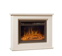 MB Muebles Bonitos, Mueble con Chimenea eléctrica Decorativa Alaska para Salón Moderno, Estufa de Bajo Consumo, 1000/2000W, Efecto de Llama Realista con LED, Lacado en Blanco, 98x81x27,5 cm