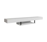 MB Muebles Bonitos | Mueble TV Colgante Aydin para Salón Moderno | Mueble Suspendido en Pared | Melamina Mate | Color Blanco | 150x22x29.6 cm