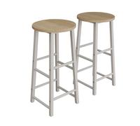 MB Muebles Bonitos | Set 2 Taburetes Altos Cocina Lucca | Blanco