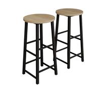 MB Muebles Bonitos | Set 2 Taburetes Altos Cocina Lucca | Negro | Taburete de Bar, Modernos, Estructura de Metal, Altura 71cm, Para Cocina y Comedor