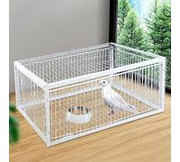 MBBTAG Jaula Trampa Para Pajaros, Trampa Para Palomas, 4 Trampas Para Pájaros Con Entrada Unidireccional, Jaula Trampa Para Pollos Y Pájaros, Trampa Para Pájaros, Trampa Para Gorriones(Blanco,40x30x26