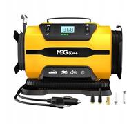 MBG line® 845 PRO Compresor de Aire Portátil Dual-Power 12V/230V | Hinchador de Ruedas Digital Auto-Stop, 150 PSI | Mini Compresor con Linterna LED