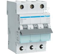 Hager Interruptor magnetotérmico MBS332 – 3 polos, 32 A, curva B, 3 módulos
