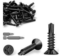 Mbsomnus M4,2x19 mm Tornillos Autoperforantes 60 Piezas Tornillos Roscachapas Ranura en Cruz Acero noxidable 410 Tornillos Autorroscantes para Metal Cabeza Plana para Muebles de Madera DIY