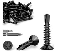 Mbsomnus M4,8x32 mm Tornillos Autoperforantes 60 Piezas Tornillos Roscachapas Ranura en Cruz Acero noxidable 410 Tornillos Autorroscantes para Metal Cabeza Plana para Muebles de Madera DIY