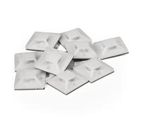 MC POWER - Base de cable para bridas de 25 x 25 mm, autoadhesiva, 10 unidades, color blanco