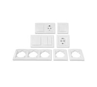 MC POWER - Flair - Juego de enchufes e interruptores de pared I pasillo I 13 piezas I blanco mate