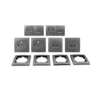 MC POWER - FLAIR - juego de enchufes e interruptores I Multimedia I 18 piezas I antracita, mate