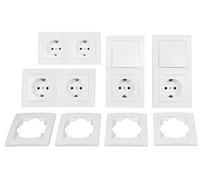 MC POWER - Flair - Juego de enchufes e interruptores I Starter I 16 piezas I blanco mate