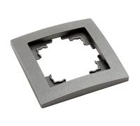 MC POWER Flair - Marco para interruptores (1 enchufe, marco individual, color gris oscuro, antracita mate)