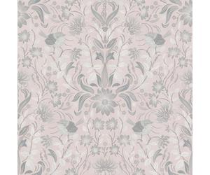 MC61000 - Maison Charme Pájaro, Floral Plata Gris Blanco Galerie Papel Tapiz