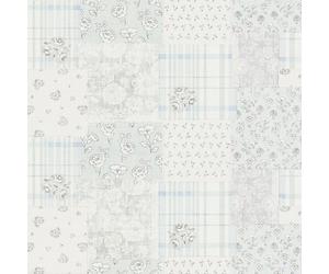 MC61044 - Papel Tapiz Floral Gris Plateado Blanco Galerie Maison Charme