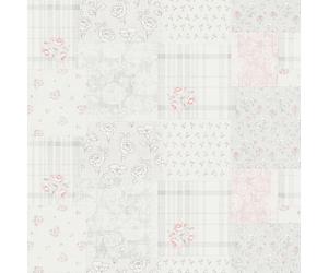MC61047 - Maison Charme Floral Plata Gris Blanco Galerie Papel Tapiz