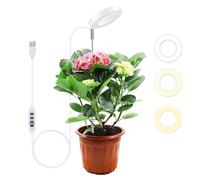 Mcbazel Lámpara de Plantas, 24 LED Luz de Crecimiento de Espectro Completo, Altura Ajustable 61.5 cm, Temporizador 4H/8H/12H, 10 Niveles de Brillo, Lámpara de Crecimiento para Plantas Pequeñas