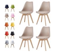 mcc direct Juego de 4 sillas de comedor, silla de cocina, silla de oficina, silla lounge, silla tipo concha de diseño Eva, color marrón