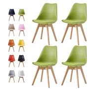 mcc direct Juego de 4 sillas de comedor, sillas de cocina, oficina, salón, diseño eva, color verde