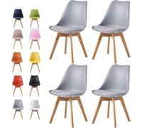 mcc direct Lot de 4 sillas de comedor - Silla de cocina - Silla de oficina - Silla de salón - Silla de diseño en carcasa Eva (Gris)