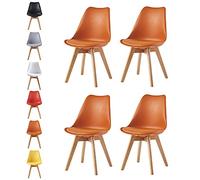 mcc direct Sillas para comedor en juego de 4, sillas de cocina, silla de oficina, silla de relax, silla de diseño Eva (naranja)