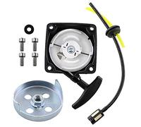 MCHNIC Arrancador manual para desbrozadora Brast Rotfuchs Fuxtec Arebos Starter Timbertech 52 cc, multi-funciones 5 en 1, incluye placa de arrastre Nemaxx EB52
