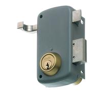 MCM Cerradura de sobreponer 2556AP-50-DCHA gris con tirador y europerfil
