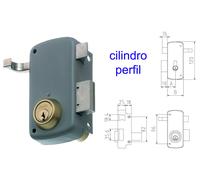 MCM Cerradura de sobreponer 2556AP 60-IZQDA Pintada con cilindro perforado