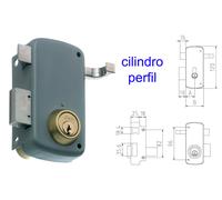 MCM Cerradura de sobreponer 2556AP derecha pintada con cilindro de perfil